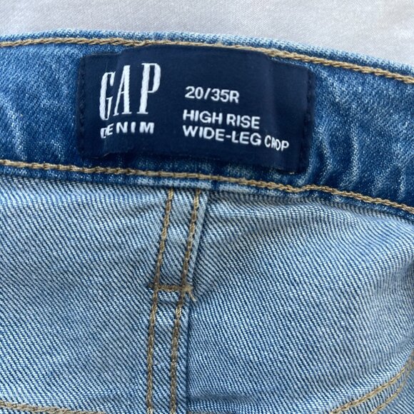 GAP High Rise Wide-Leg Crop Jeans Size 35 (20 Plus ) medium wash - Picture 10 of 12
